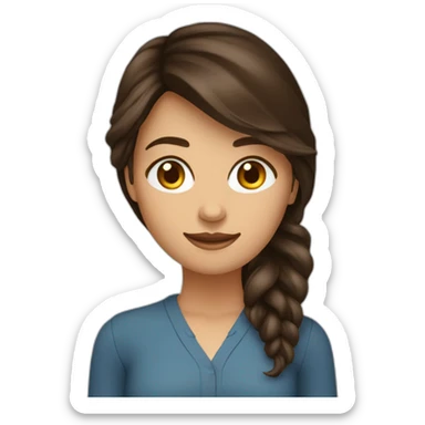 Brunette bruine ogen en visszrshoedje sticker