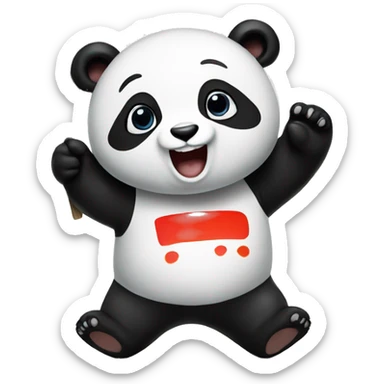Panda holding a sign saying Yay sticker