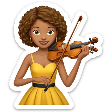 yellow-colored violinist black woman  sticker