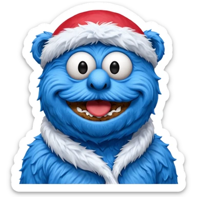 cookie monster bust, with french flag, only one flag,  sticker