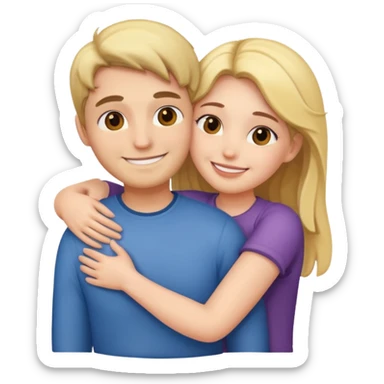 Couples hugging each other  sticker