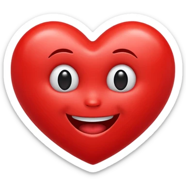 Love heart  with a weird face sticker