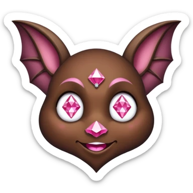 a normal bat witha pink diamond in its forhead, the full bat with his body  sticker