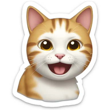 Cat with tears in the eyes but laughing  sticker