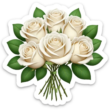 White rose bouquet sticker