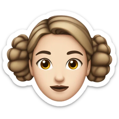 White girl with bun straight Brown hair very thick black eyebrows  sticker