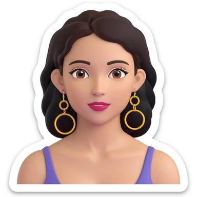 stylish Latina woman with hoop earrings sticker