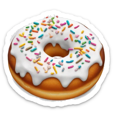 Donut with white frosting and sprinkles sticker