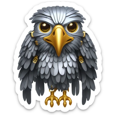 A dark furtive royal eagle as a tech drone machine sticker