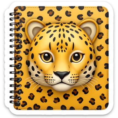 leopard patterned notebook sticker