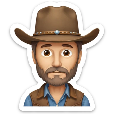50 year old scruffy cowboy  sticker