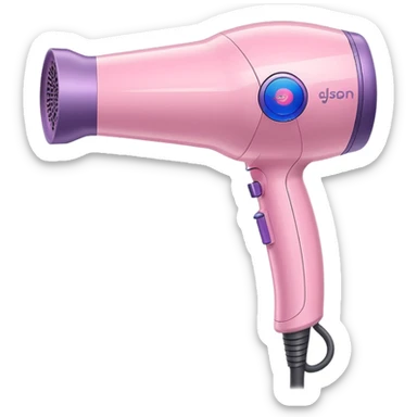 pastel pink Dyson hair dryer with visible streams of air sticker