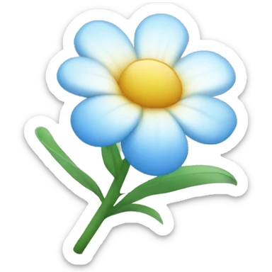 Flor azul con rocio sticker