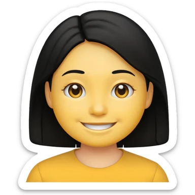 Emo emoji smiley face black hair hair sticker