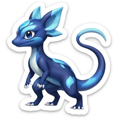 Shiny pastel Nebulae Salandit-Meowstic-Noibat-Fakémon-hybrid-creature (full body)  sticker