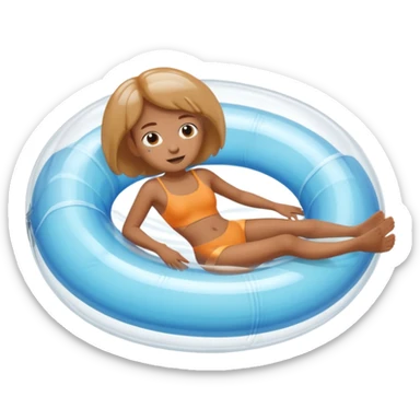 person floating in a tube sticker