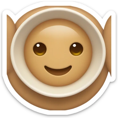 Cute light brown heart with bowls  sticker