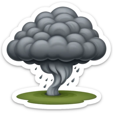 A thick dark funnel cloud sweeping across open plains. sticker