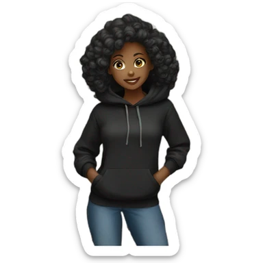 Black girl black hoodie  sticker