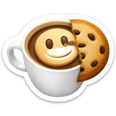 Capuccino with a cookie  sticker