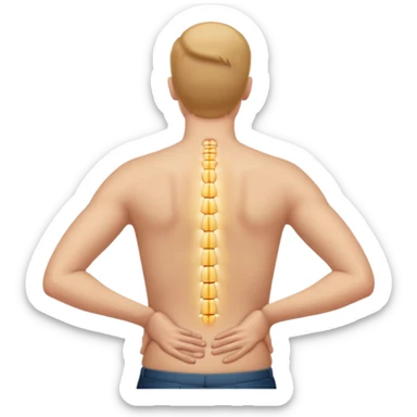 back pain, focus on humen back sticker