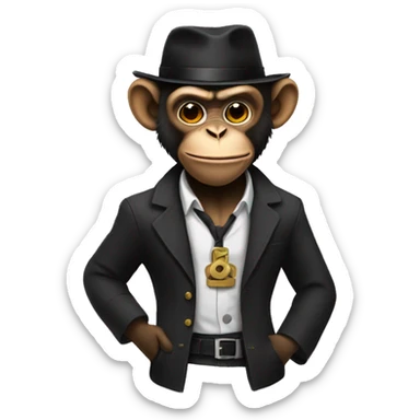 a monkey gangster sticker