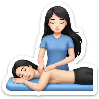 Back massage body the hair is long and black sticker