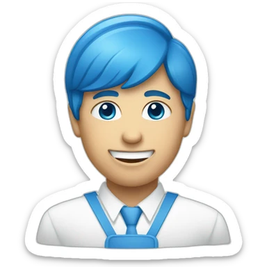 world health organization icon blue sticker