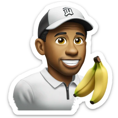 Tiger woods eat a banana  sticker