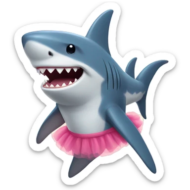 Shark wearing tutu sticker