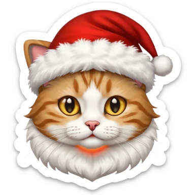 Un gato con gorro navideño sticker