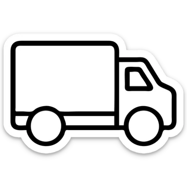 a outlined icon of a truck with no fill sticker