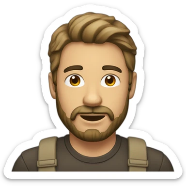 Hombre con barba moreno claro sticker