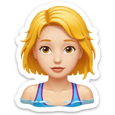 Swimming lady sticker