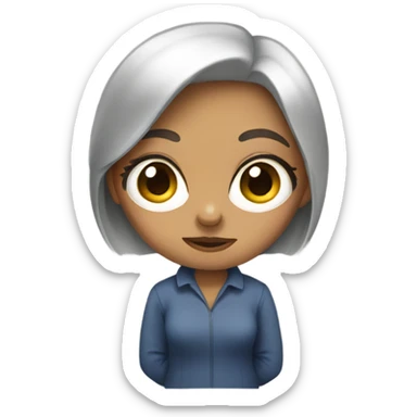 Women kneeling with big eyes sticker