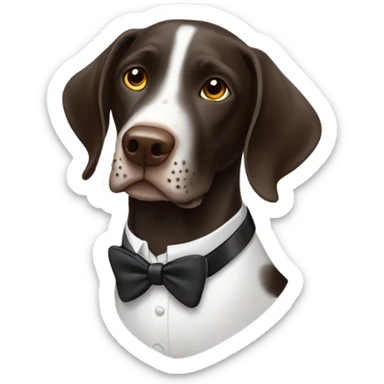 German shorthair pointer with a tuxedo  sticker