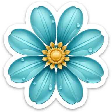 aquamarine flower sticker