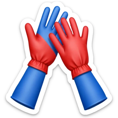 Hand glove celebration in blue (#00A3E0) and red (#F9423A)  sticker
