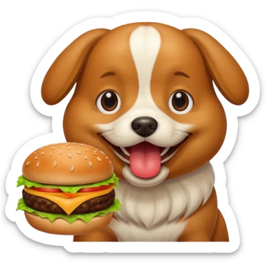 A dog that eats a burger sticker