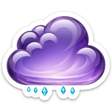 Purple amethyst in the shape of a cloud sticker