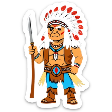 Chief Indian bull sticker