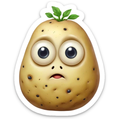  ten eyeballs potato creature  sticker