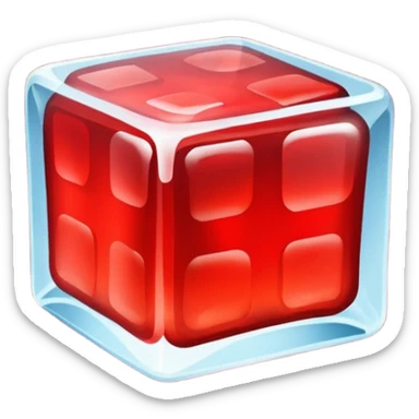 Red ice cube sticker
