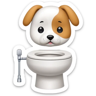 A skibidi toilet with a dogs face sticker