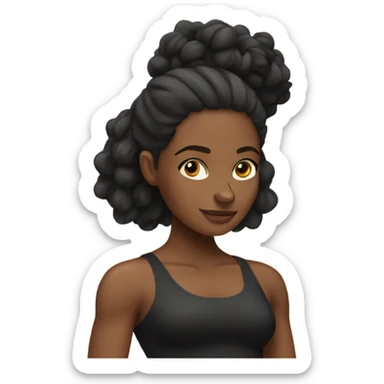 Black Pilates girl  sticker