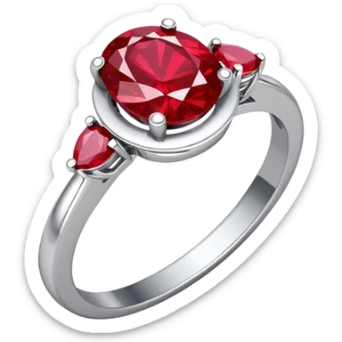 glitter rubi diamond married ring prata sticker