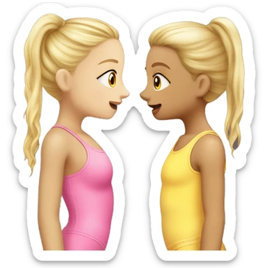 Girl kiss girl two blond in swuimsuit  sticker