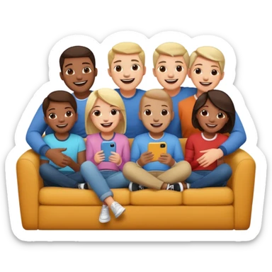 group of friends on couch having a blast sticker