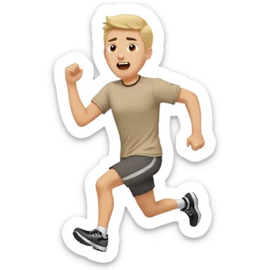 A man is running and shouting, calling for more people to follow him. sticker