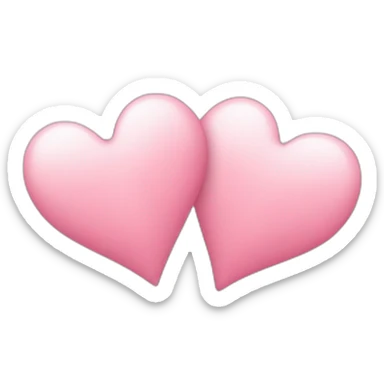 two pastel pink hearts sticker